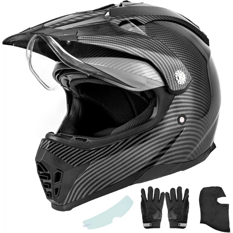 Scrambling Motorcycle Double Sports Helmet Full Face Helmet Double Visor All-Terrain Bicycle ATV Motocross