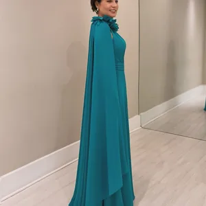 فستان شيفون طويل لأم العروس ، فستان زهرة مطوي ، طول الأرض ، والدة العروس أعلى 6 مبيعات فستان وصيفة الشرف الفوشيه - No4