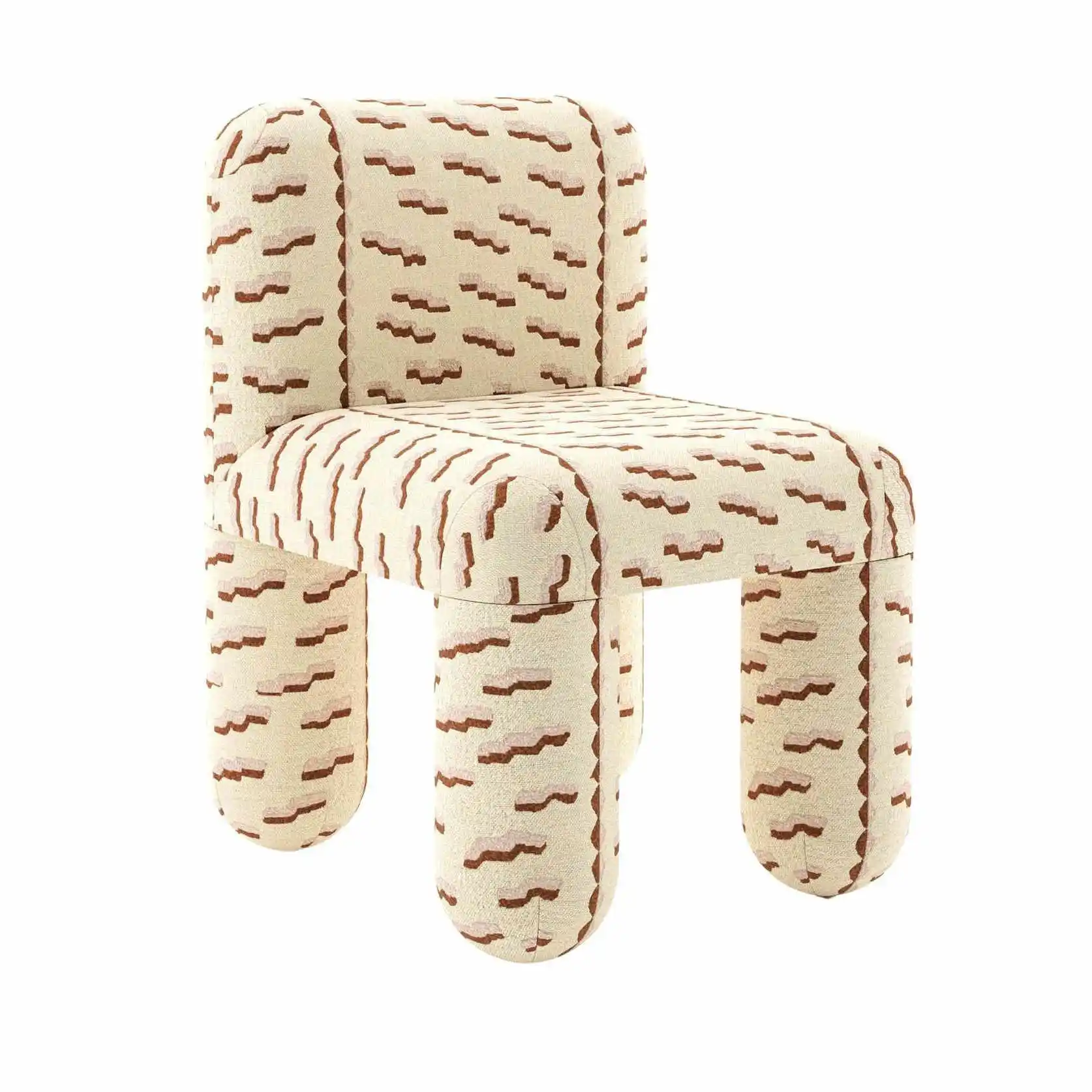 #Art Deco Japandi Elegant Designer Tiger Beat Fabric Velvet  Dining Room Chairs Space Saving Wedding Side Chair for Living Room