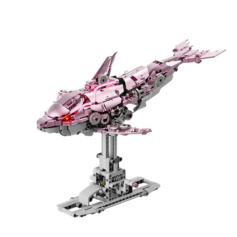 

888PCS Electric Mechanical Dolphin Building Blocks Home Decor Desktop Ornament Model Assembly Kit Birthday Gift Holiday Gift