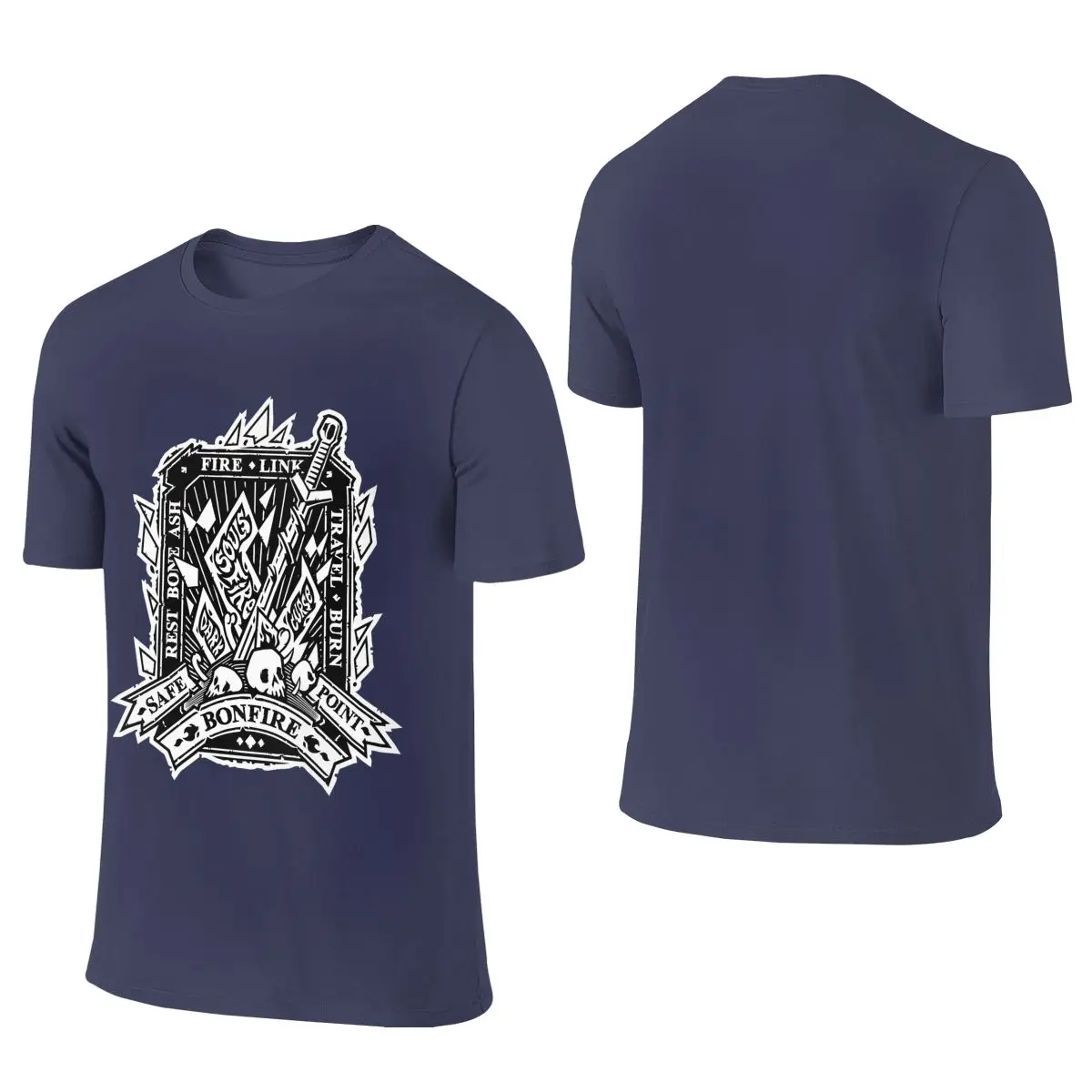Dark Bonfire Emblem With Curse Souls Trendy Reversible T-shirt Retro Minimalist   Men's T-shirts