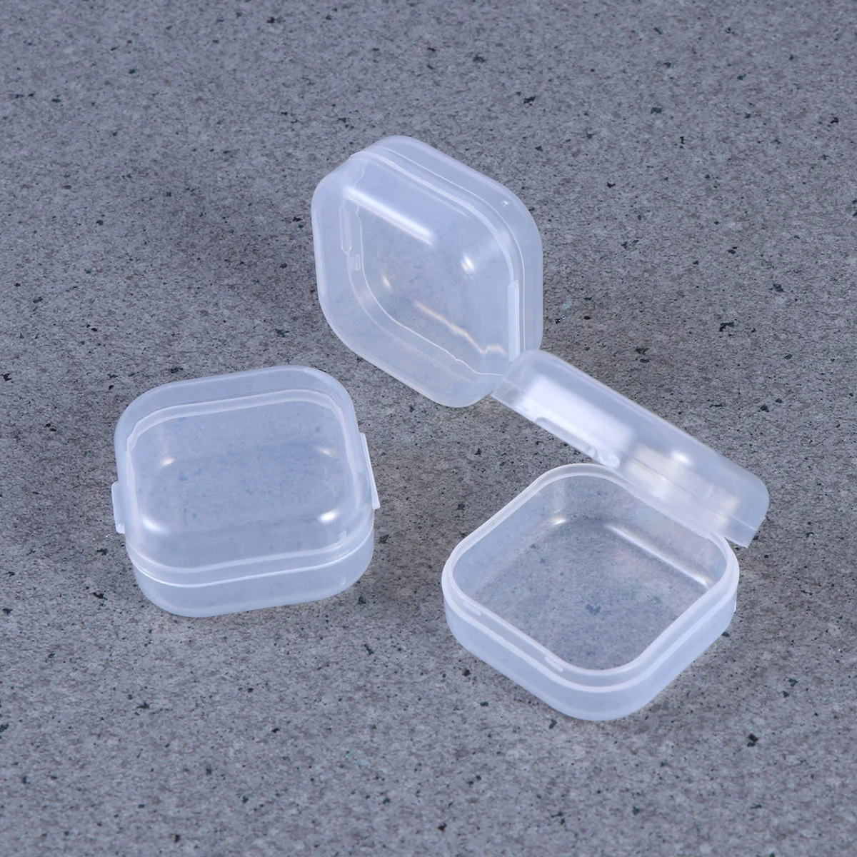 

24 Pcs Small Plastic Boxes Transparent Storage Containers ganizer Square PP Material Portion Control Food Craft Item Box
