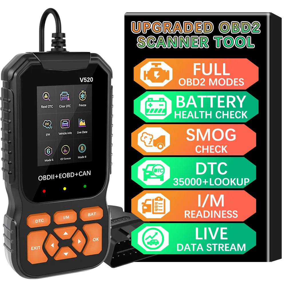 

Automotive DTC Lookup Code Reader Car Diagnostic Tool OBD2 Scanner Auto Engine System Lifetime Free Professional