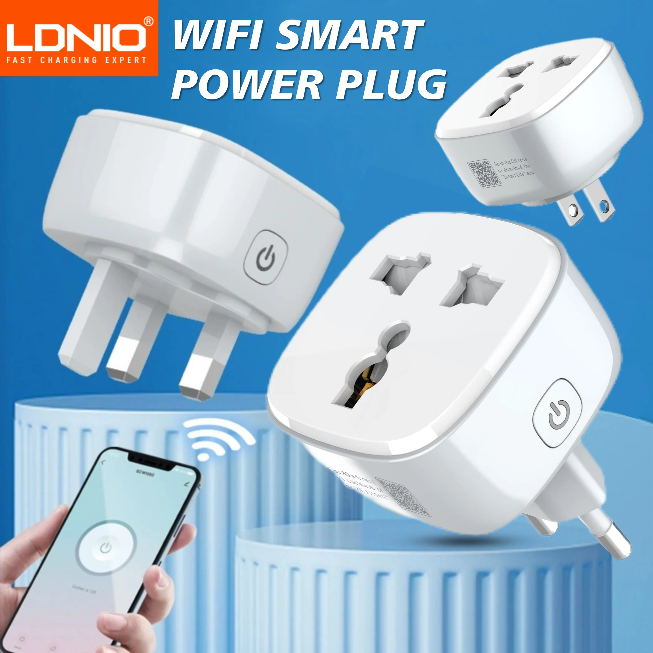 LDNIO Wifi Smart Universal power Socket With Button Control International Single Power Plug Wall Outlet Sockets Home Office