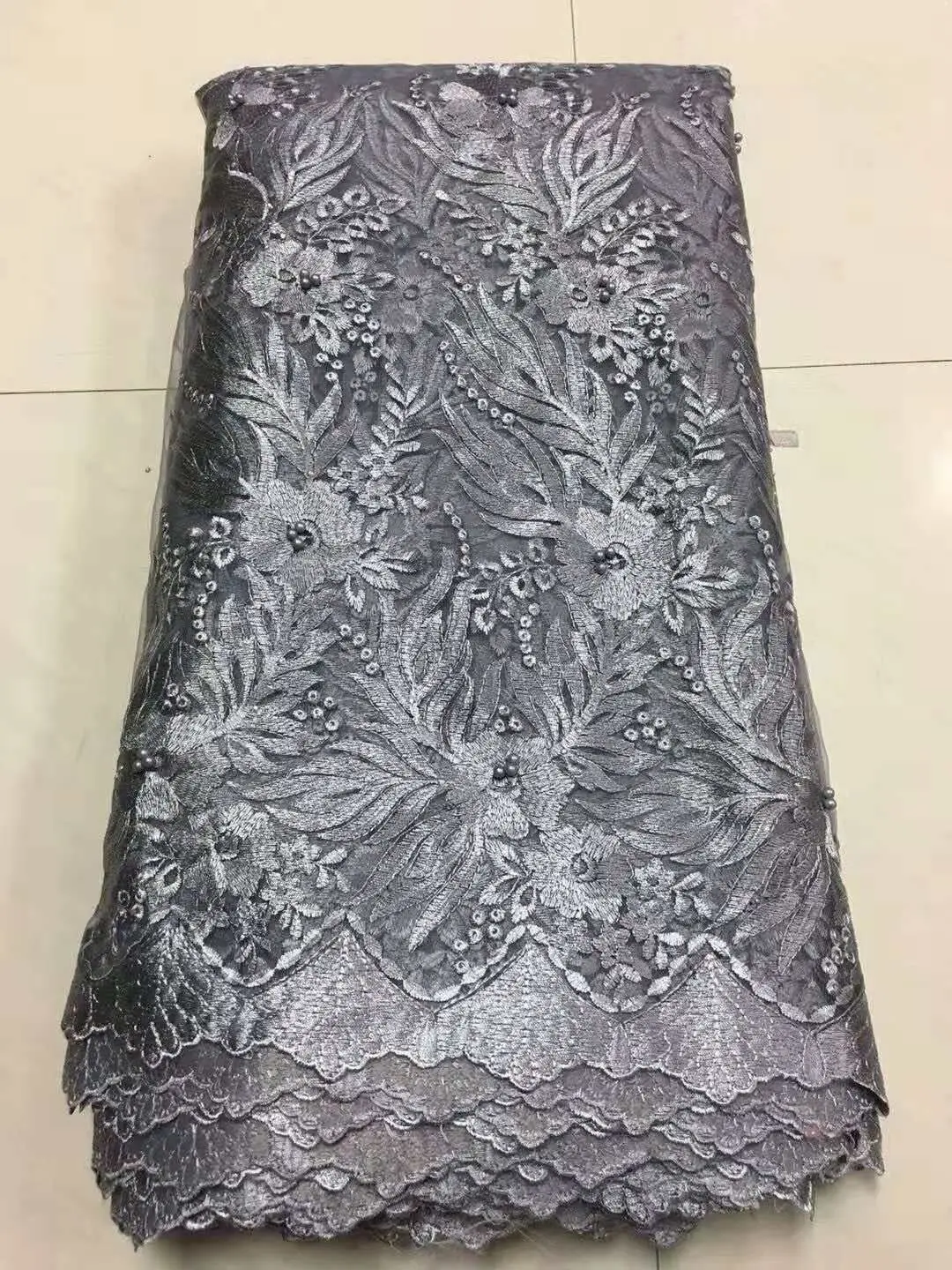 

Wholesale Price Beaded Lace Fabric 2018 Fashion African Lace Fabric Tulle with Beaded African French Lace Fabric High Quality