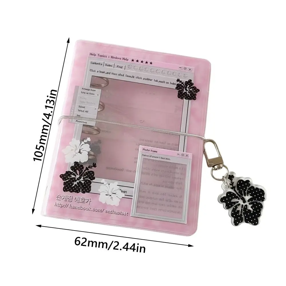 Multi-functional Hibiscus Pattern Mini M5 Journal Transparent Loose-leaf Design Pocket Notebook Planner Book School Office