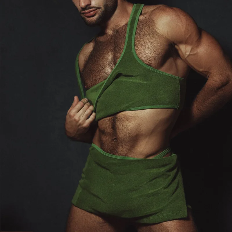 

Жилет и шорты Slim Fit, модный мужской костюм, летняя сексуальная полая короткая одежда, мужская одежда