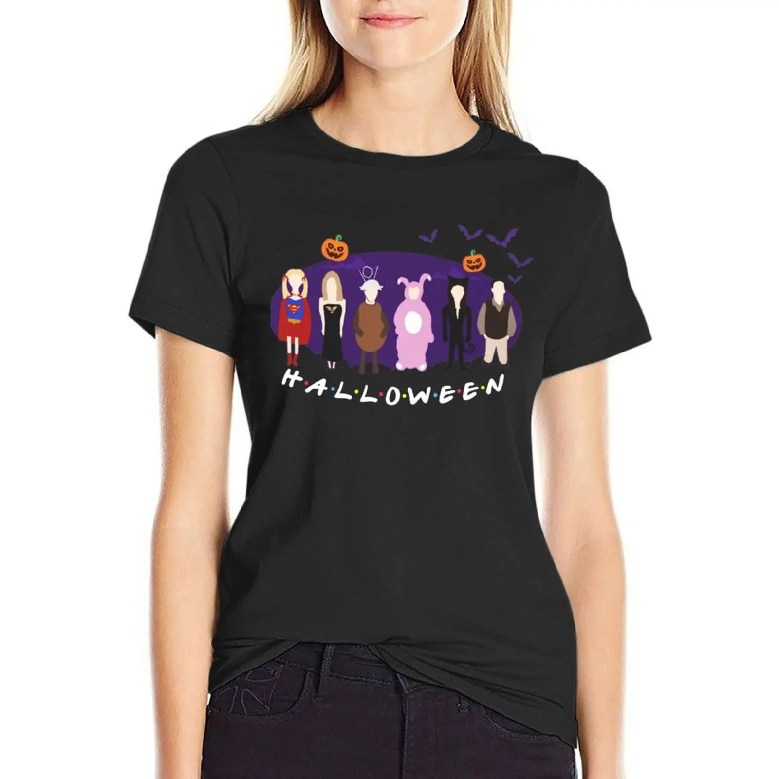 

Friends-Halloween T-Shirt funnys anime clothes quick drying graphics white t-shirts for Women