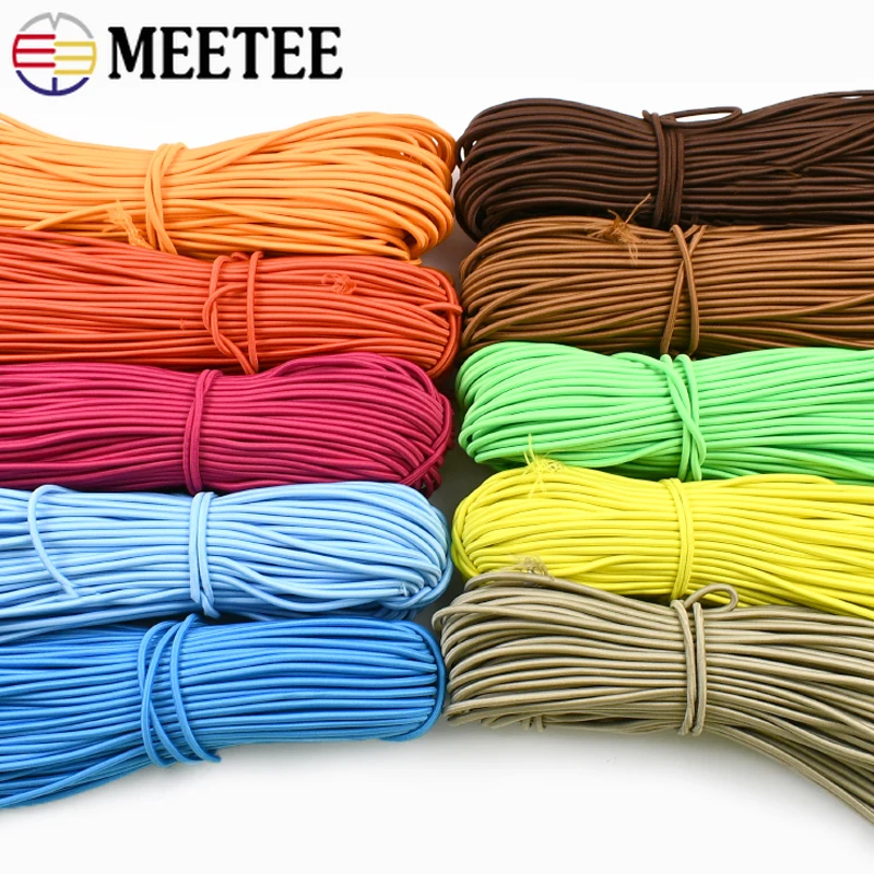 

10/20/30Meters 3mm Round Elastic Band for HairBand Spring Cord Mask Stretch Bands Clothes Hoodie Drawstring DIY Sewing Accessory