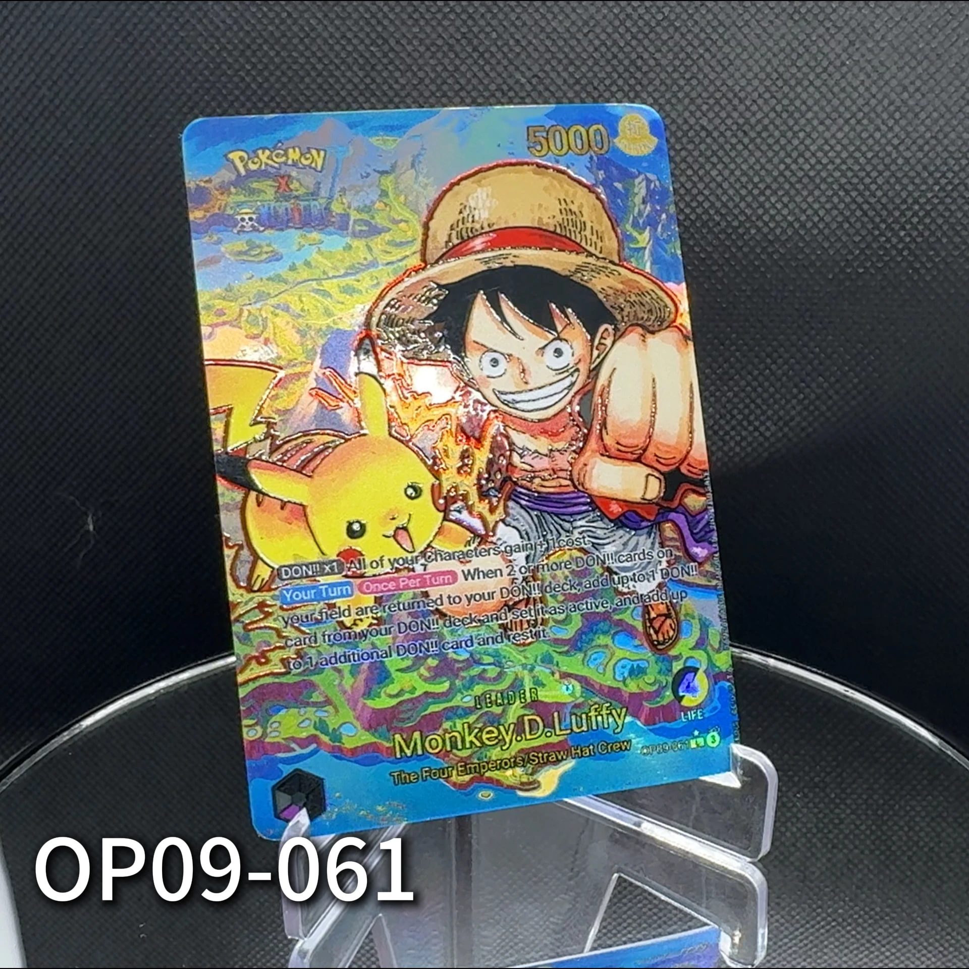 One Piece TCG OPCG English Leader card Luffy x Pikachu EB02-010 OP11-040  OP09-061 Foil Textured Card UP Luffy Leader - AliExpress 26