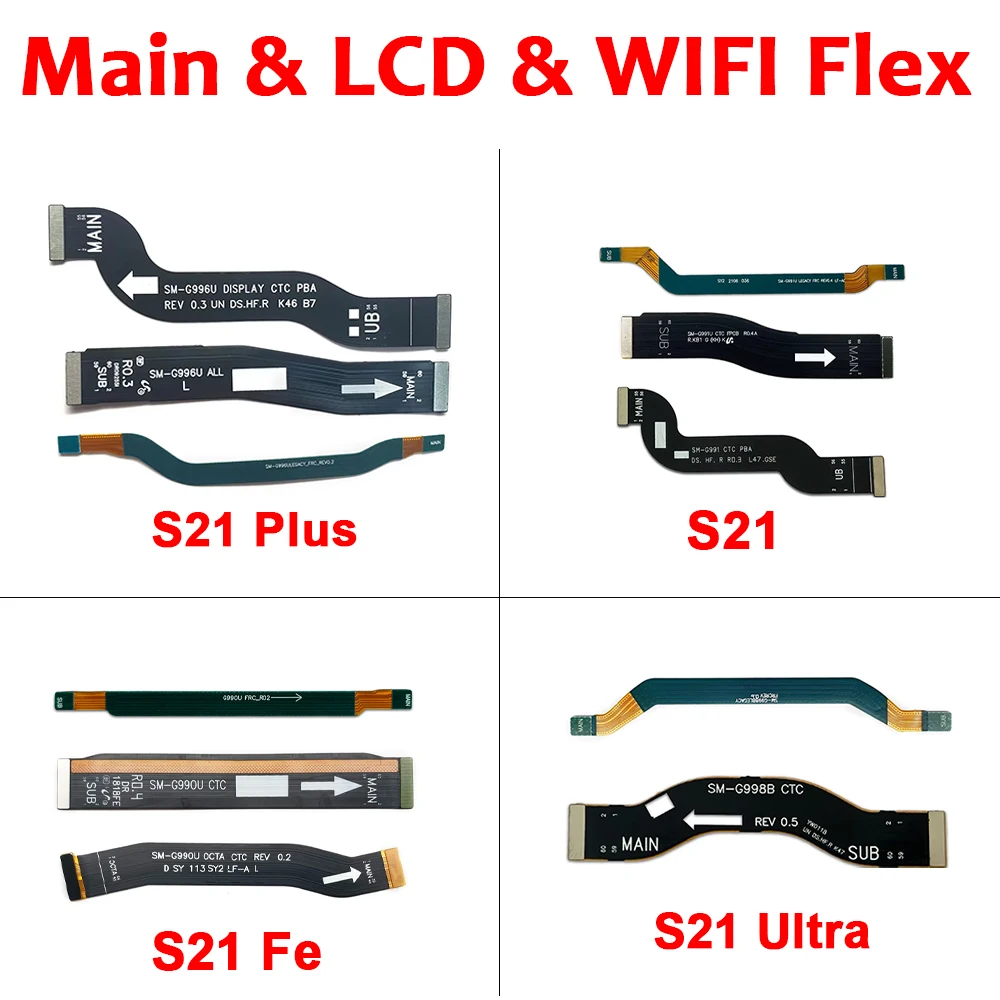 Cable flexible de señal de antena Wi-Fi para pantalla LCD FPC principal, conexión a placa base, para Samsung S21 Plus G996U S21 S21 Fe S21 Ultra