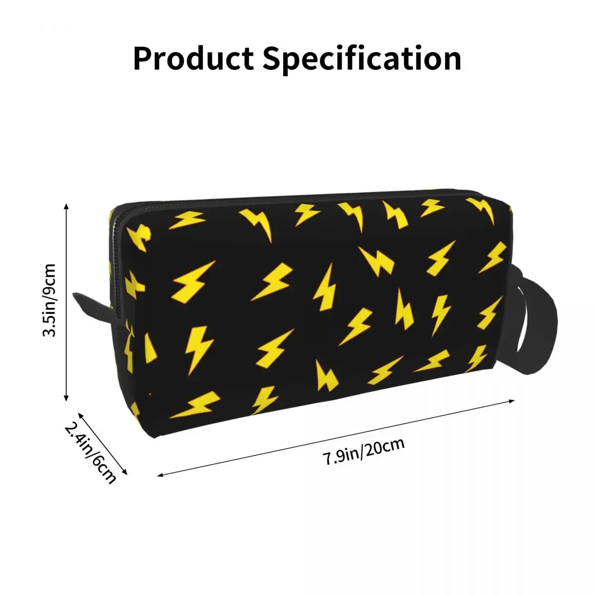 Yellow Lightning Bolts On Red Thunder Bolt Pattern Pencil Cases Large Capacity Pen Bags Pen Box Pencil Pouch Boy Girl Makeup Bag