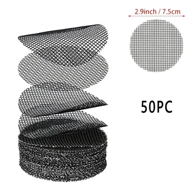 

50PCS Prevent Soil Loss Breathable Gasket Leakproof Drainage Flower Pot Hole Mesh Pad Bottom Mat Breathable Drainage Gasket Net