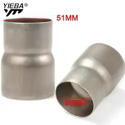 60MM To 51MM Motorcycle Exhaust Adapter Mild Steel Convertor Adapter Reducer Connector Pipe Tube For YAMAHA MT07 MT09 MT10 MT01