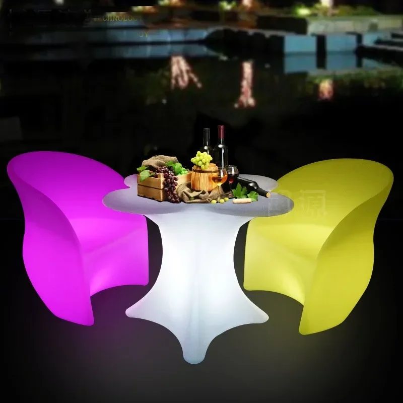 

Cherry Blossom Flower shaped LED Rechargeable Luminous cocktail table waterproof glowing led bar table kTV disco club bar supply