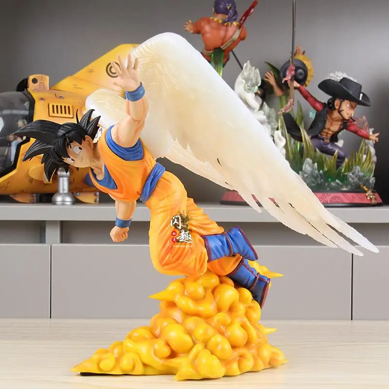 Dragon Ball Z Anime Figure Son Goku Angel Wing 28cm GK PVC Statue Model Figurine Collection Desktop Ornament Christmas Gifts Toy