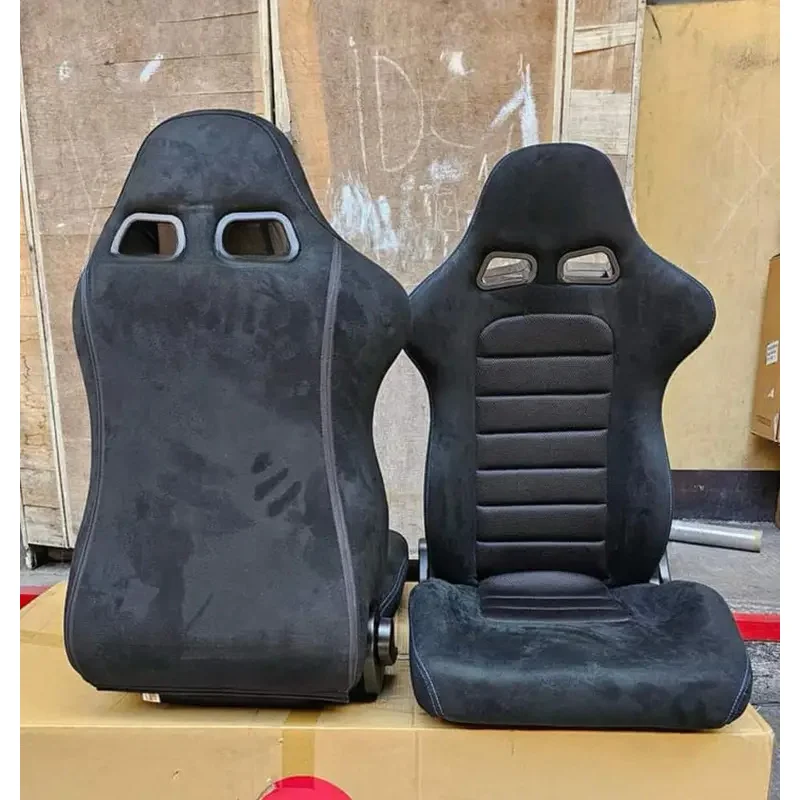 High Quality Model 9019 Black PVC Leather Reclining Racing Bucket Seat With Optional Orange Blue Stitching Interior Modification