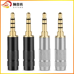 QYFANG 3.5mm 3/4 Pole Earphone Plug Straight Audio Jack Headphone Stereo Metal Adapter Gold Plated Copper Male Line Connector