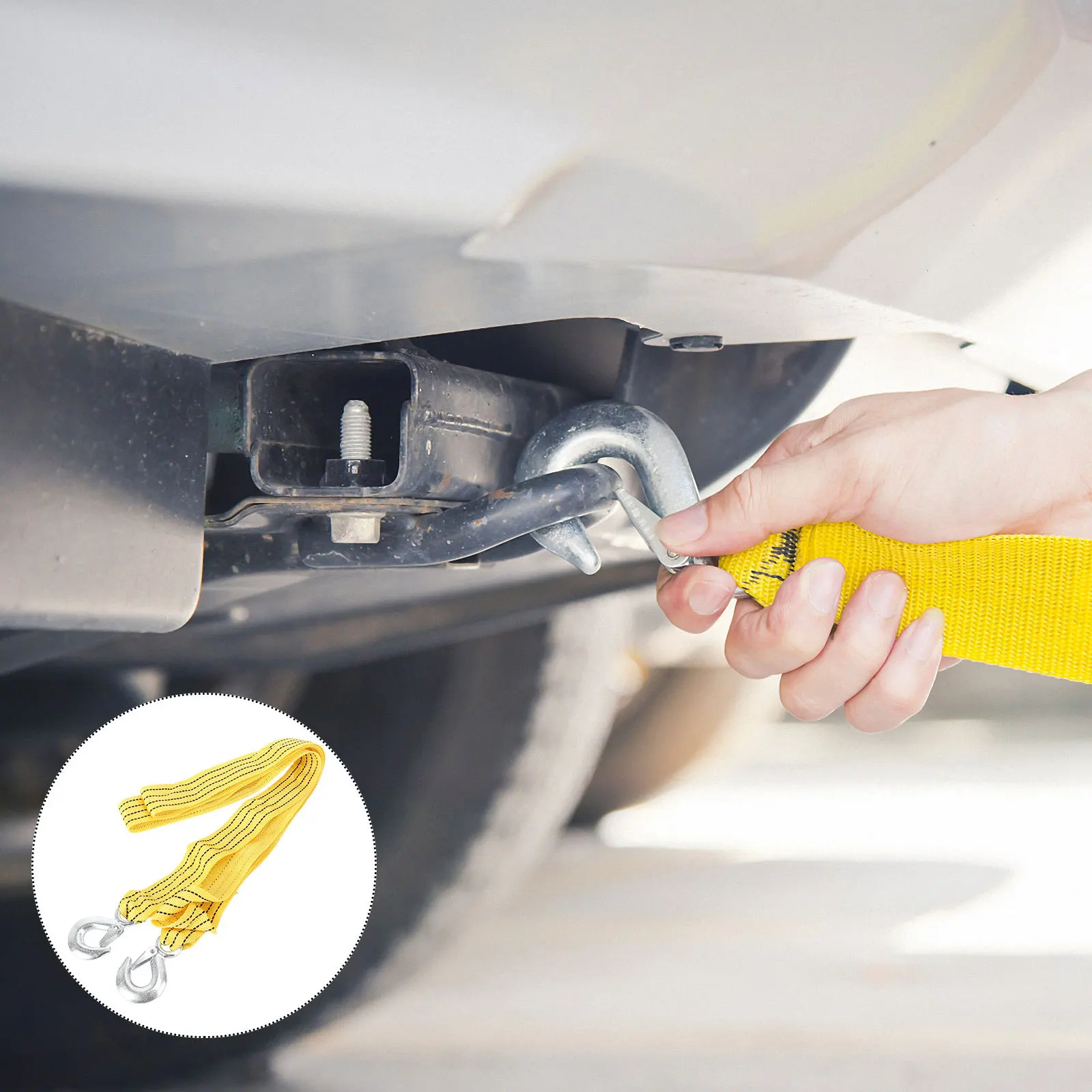 

1 set 3M 3Ton Car Traction Rope Nylon Tow Strap Reflective Heavy Duty Vehicle Towing Belt Emergency Mud Failure