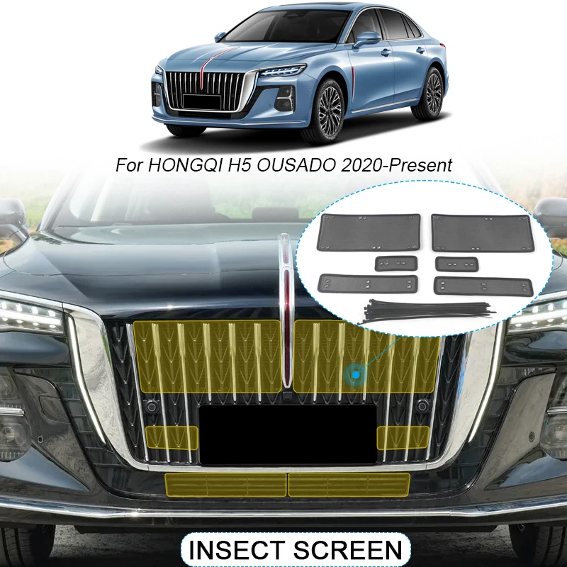 

6PCS Car Insect-proof Air Inlet Protection Cover Insert Vent Racing Grill Filter Net Accessory For HONGQI H5 OUSADO 2020-2025