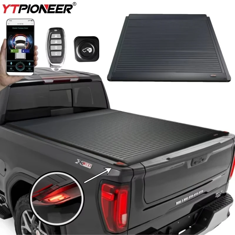 For 2005-2006 2021 2025 GMC Sierra 1500 2500 HD Denali Electric Retractable Tonneau Cover 6 1/2 Foot Back Bed Waterproof Locking