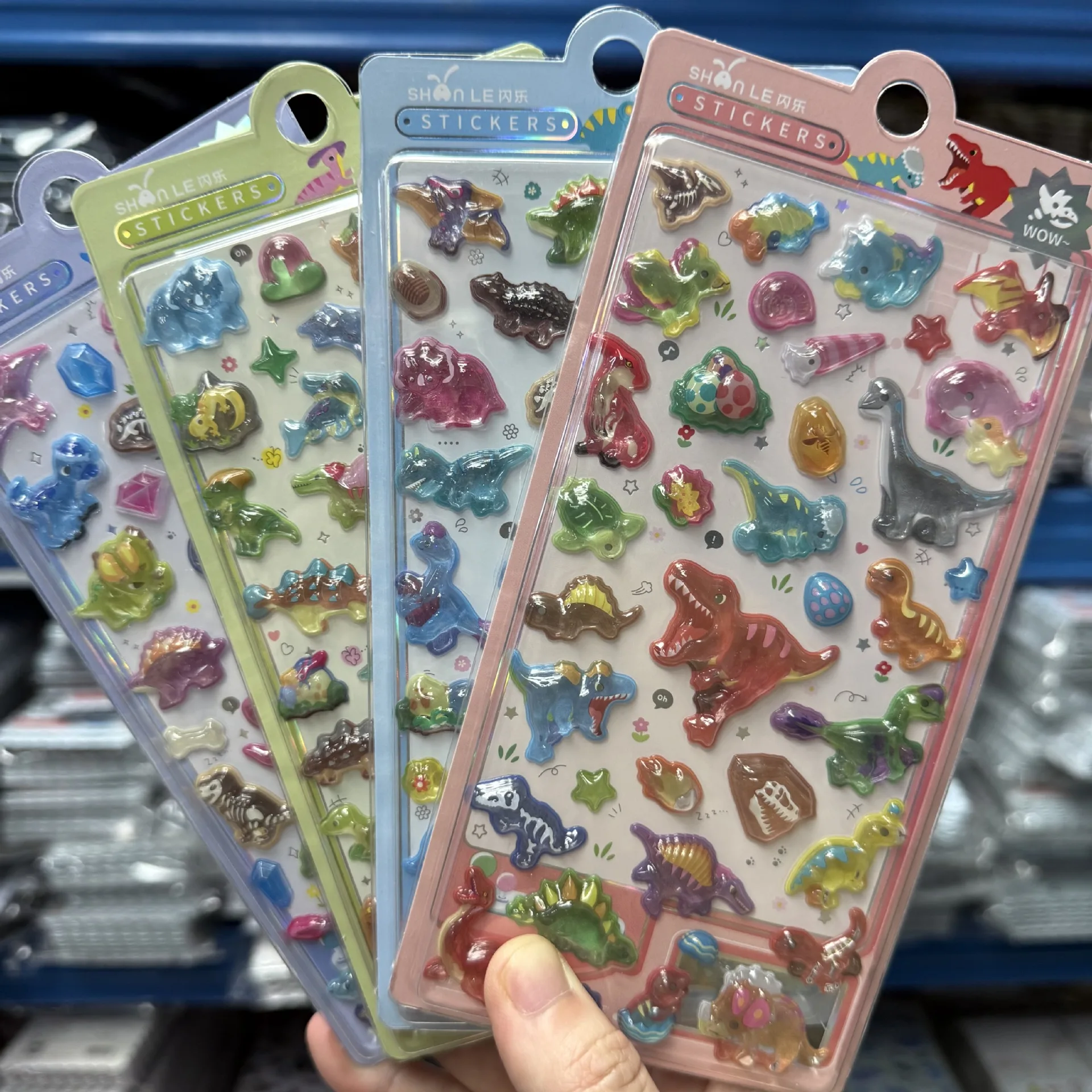 

Наклейки Shanle 3D с динозаврами, рельефные, для детей, развивающие, для рукоделия, декоративные, для телефона, ноутбука, подарок