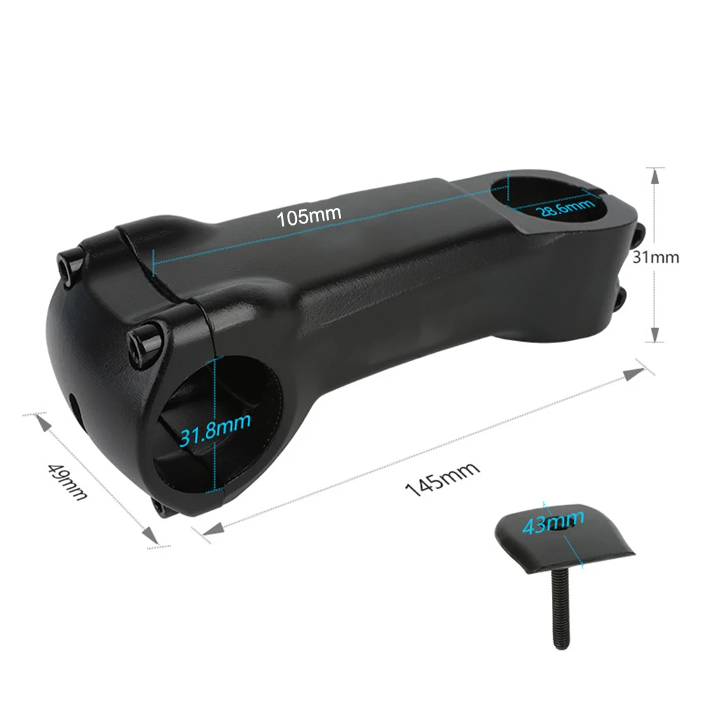 Вынос шоссейного велосипеда из алюминиевого сплава 31 диаметр 8 мм, амортизирующий, легкий дизайн для повышения стабильности езды, черный