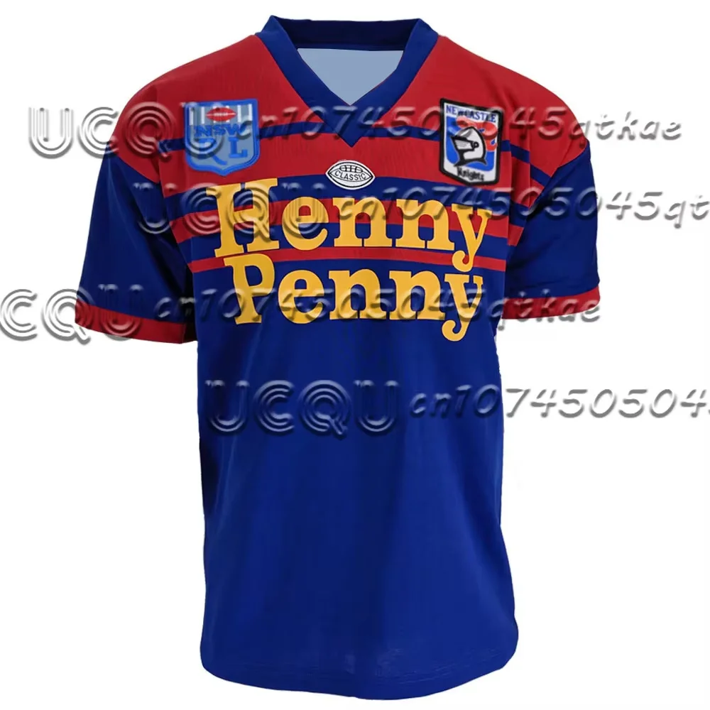 Newcastle Knights Rugby Retro Jersey T-Shirt Quick Drying Sportswear Short Sleeved Summer Men'S Kid's Outdoor Training Top