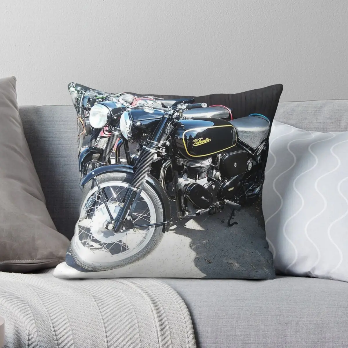 

Velocette Motorcycle Racer Square Pillowcase Polyester Linen Velvet Printed Zip Decorative Car Cushion Cover