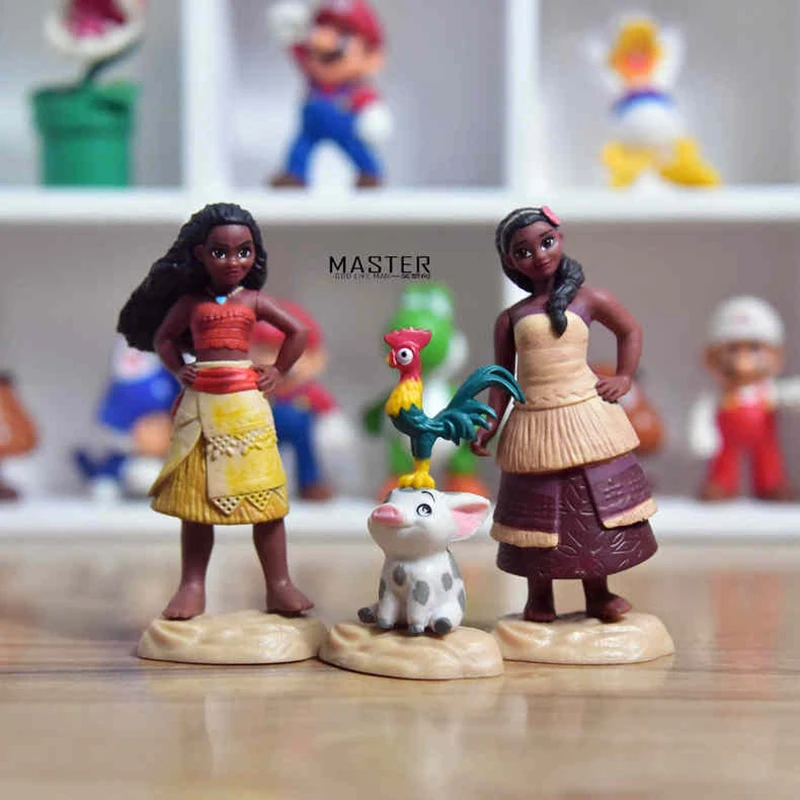 3piece per lot Disney Movie Moana Heihei Chicken Pig Pua Princess Toys Animals collection figures Moana pvc  toys