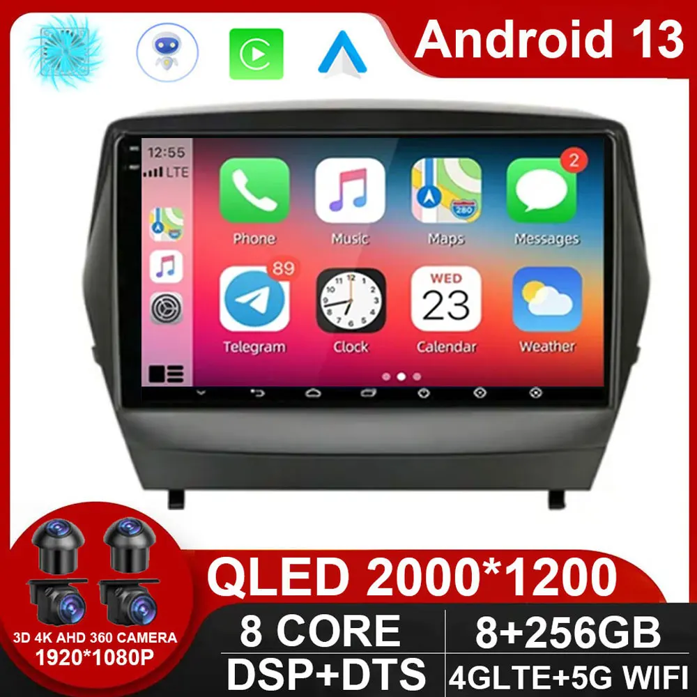 

9" 4G Carplay DSP 2din Android 11 Car Radio Multimedia Video Player Navigation GPS For Hyundai Tucson 2 LM IX35 2009 - 2015 DVD