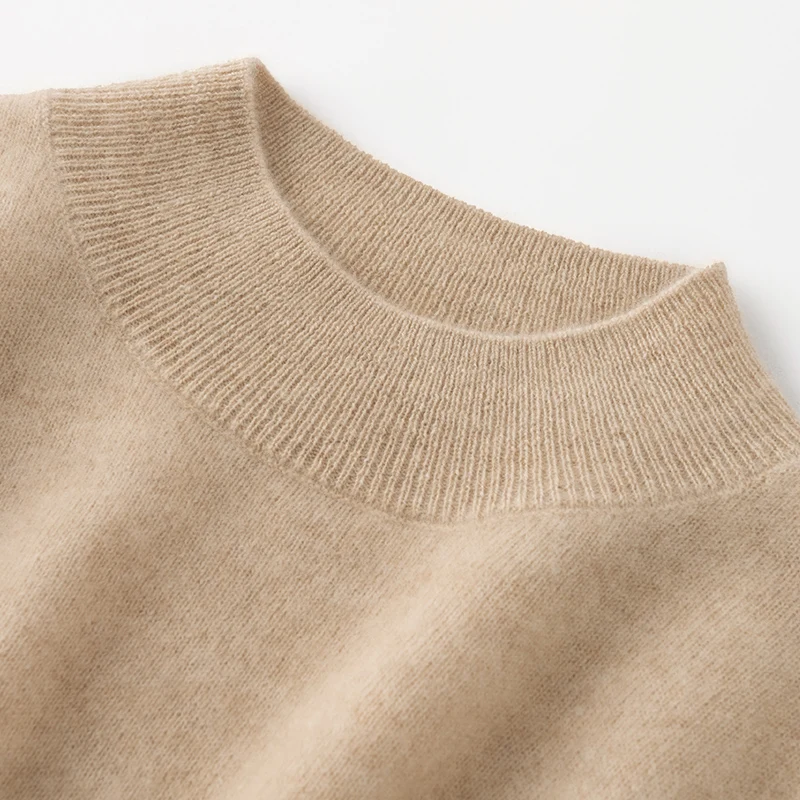 Damski sweter z czystego kaszmiru na jesień/zimę, casualowy, dzianinowy, luźny, z półgolfem, podstawowy, gruby, ciepły sweter.