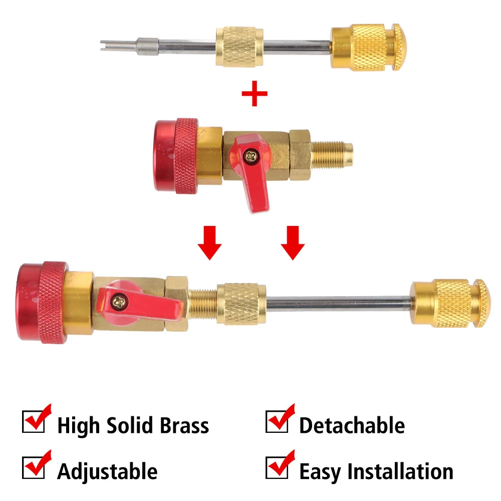 High Low Pressure Tool Accessory Refrigeration Tool Filler Joint Air Conditioning Repair and Fluoride Safety Adapter R340A Valve