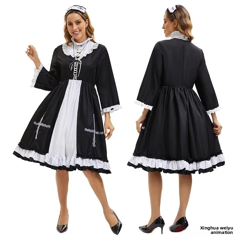 

Костюм медсестры Красного Креста на Хэллоуин, женская одежда, сценический костюм горничной, этнический сценический костюм дворового служителя