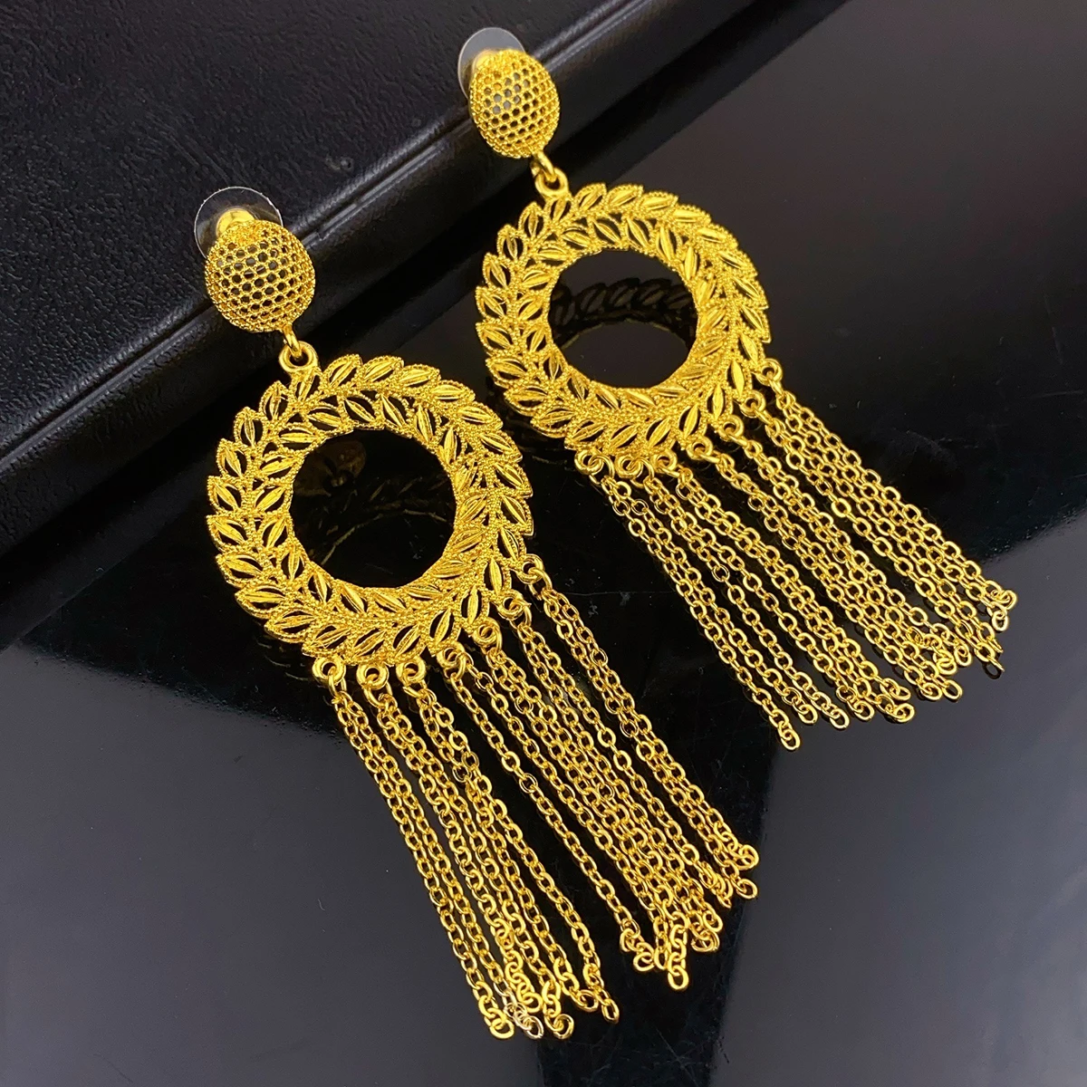 Indian Earrings for Women Design Tassel Drop Earrings 24k Gold Plated Dubai African Party Earrings Accessory for Weddings Gifts