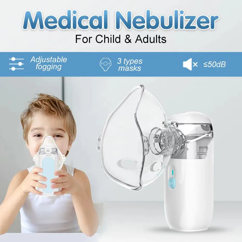 Handheld Portable Autoclean Inhale Nebulizer Medical Mesh Atomizer Silent Inhaler Nebuliser Inhalator for Adult Kids Nebulizador