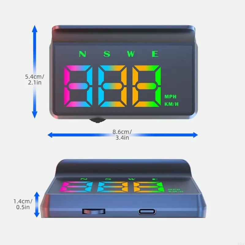 M76E Mehrfarbiges Head-Up-Display mit Echtzeit-Geschwindigkeitsrichtung und Ermüdungserinnerungsfunktion, HUD-Projektor ABS für – Detail 6