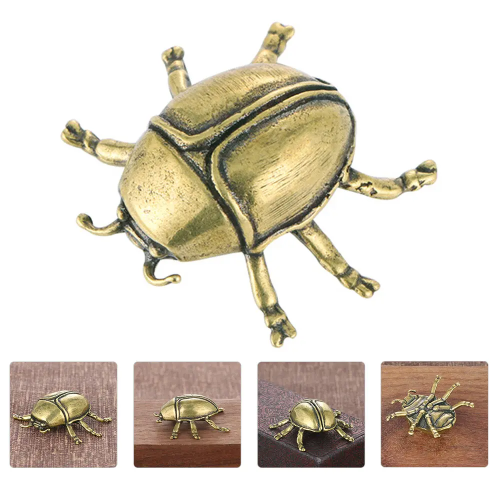 

Retro Ladybug Ornament Decor Desktop Adornment Creative Brass Craft Small Desktop Decor Office Home Gift Exquisite Beetle Shaped