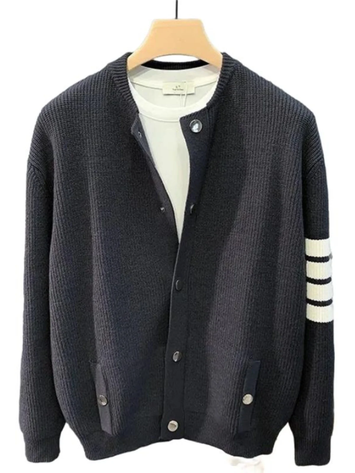 New Autumn Winter 2025 T-Shirt Open Cardigan, Men's Fashion Jacket, High Quality T-Sweater, Retro Style.