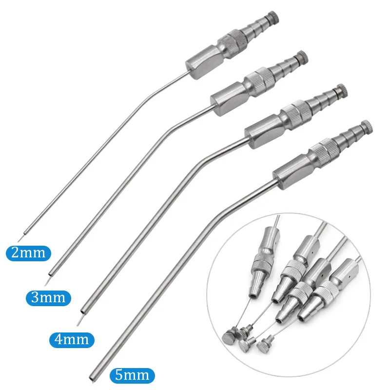 1pc Dental Medical Surgery Aspirator Ferguson Frazier Suction Tube 2mm/3mm/4mm/5mm Stainless Steel Implant Surgical Tool