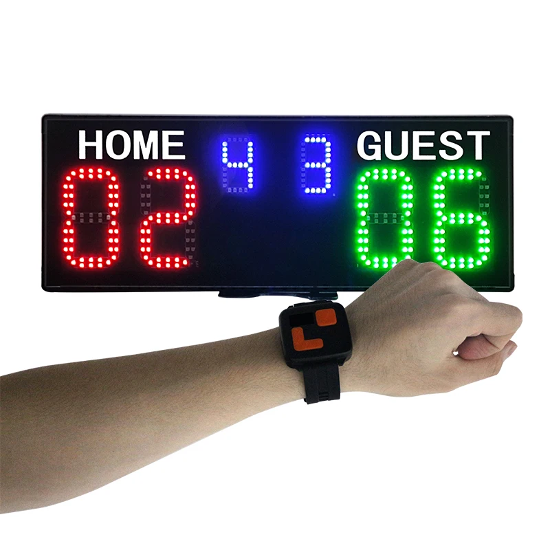 

Ganxin 18650 Portable Rechargeable Battery Score Board Wireless Electronic Padel Wrist Control Digital Led Tennis Scoreboard