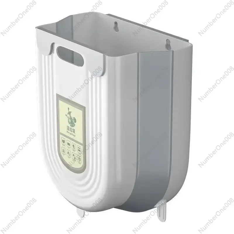 Household hanging kitchen trash can food waste classification foldabl