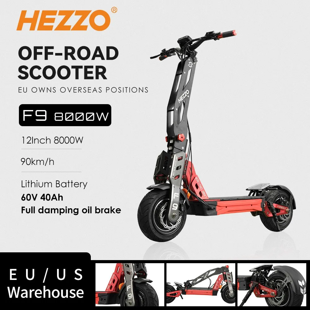 12 Inch Off Road 8000W60V40AH Foldable Electric Scooter Top Speed 90KM/H JF