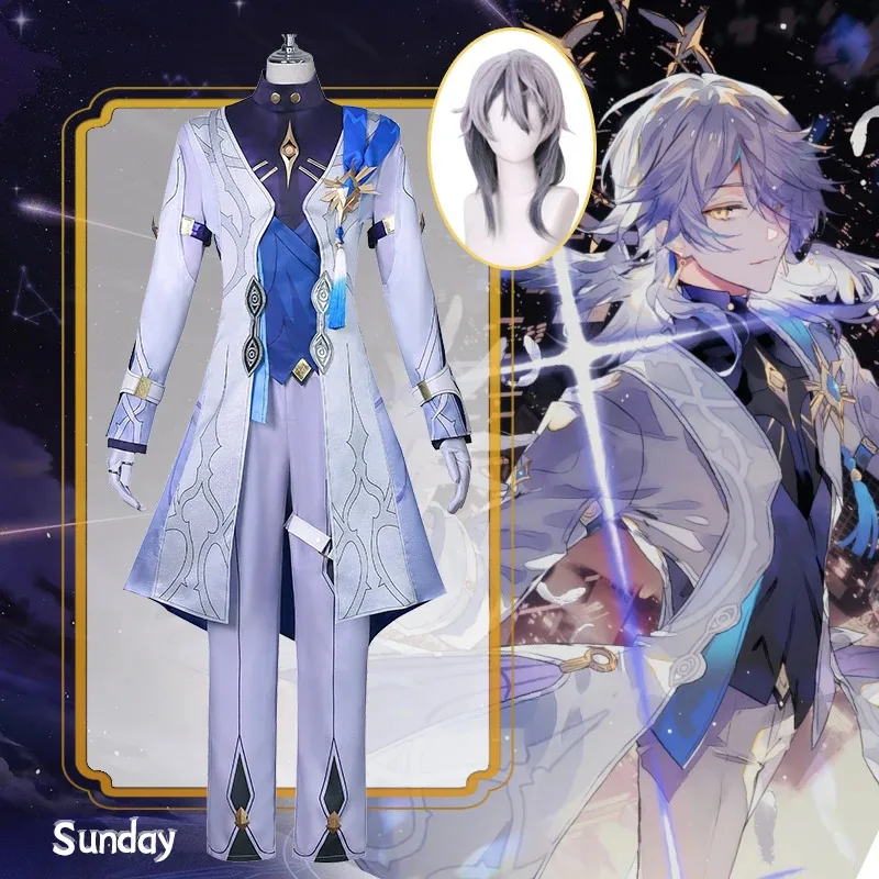 Disfraz de Cosplay del domingo Honkai Star Rail, uniforme de carnaval, peluca, disfraces de Halloween de Anime, trajes de personajes del juego para hombres