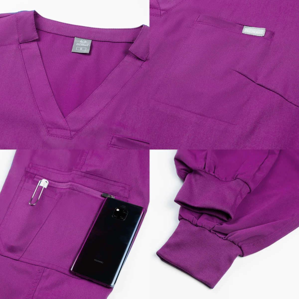 Set di scrub di alta qualità per donna uniforme da infermiera tuta da jogging Stretch Top e pantaloni con Multi tasca per abbigliamento da lavoro