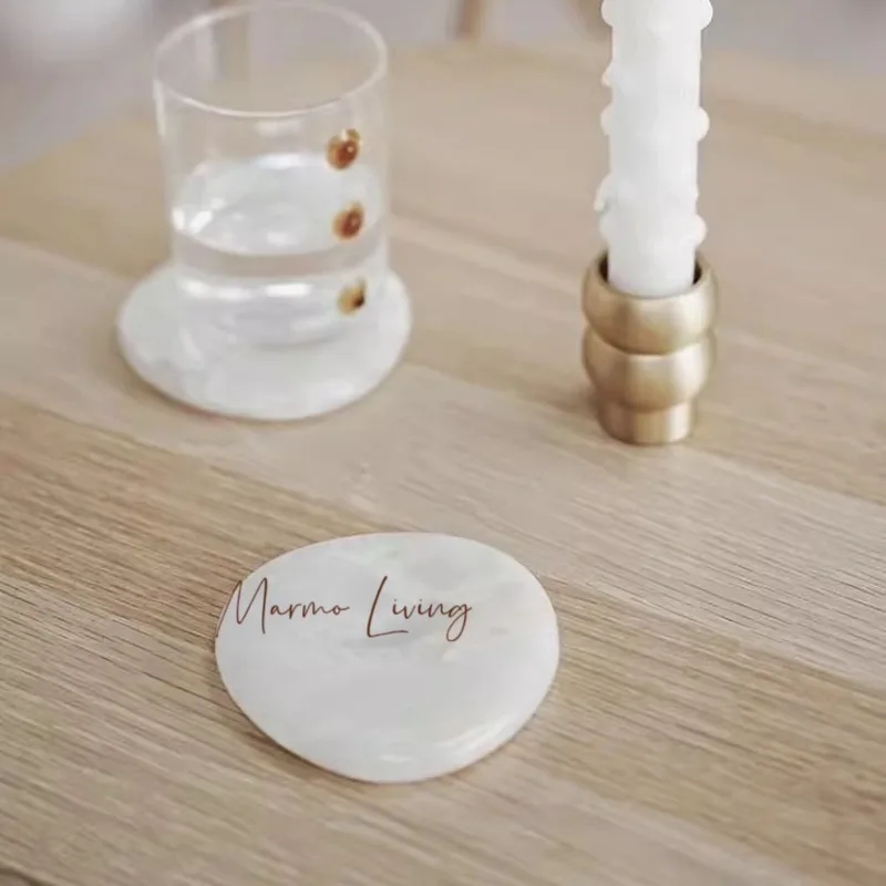 Luxury High End100%Natural Marble Wine Coaster Calacatta Viola Stone Whiskey Storage Tray Designer Jewelry Storage Plate