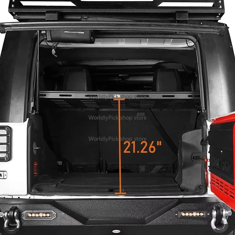 Задний багажник, лоток для корзины, внутренний багажник для хранения, 2007-2023, 4-дверный каска Jep Wrgler Unlimted