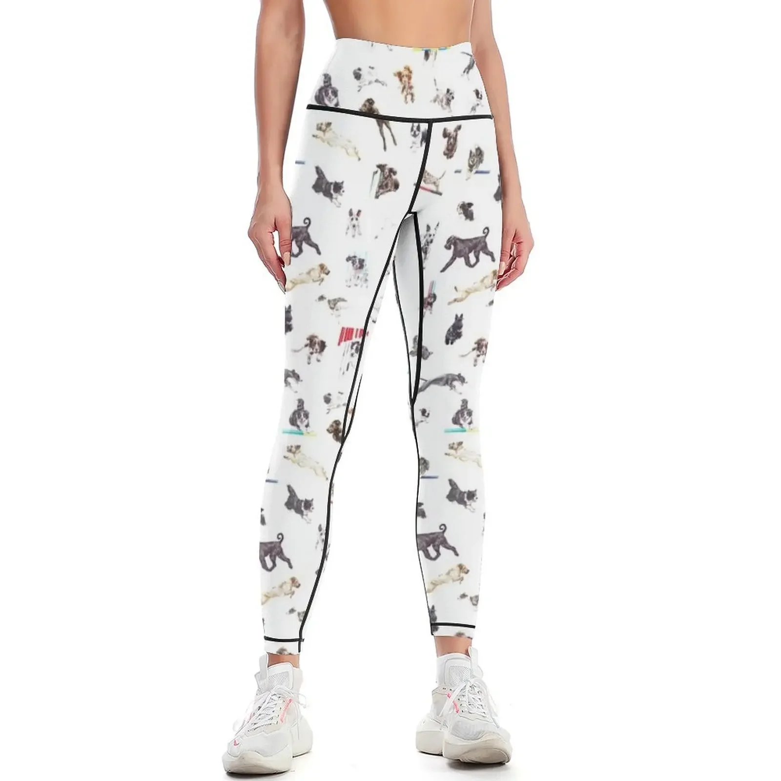 May the Course be With You - Dog Agility Pattern Leggings Pants sport Golf wear legging gym Women's tights Womens Leggings