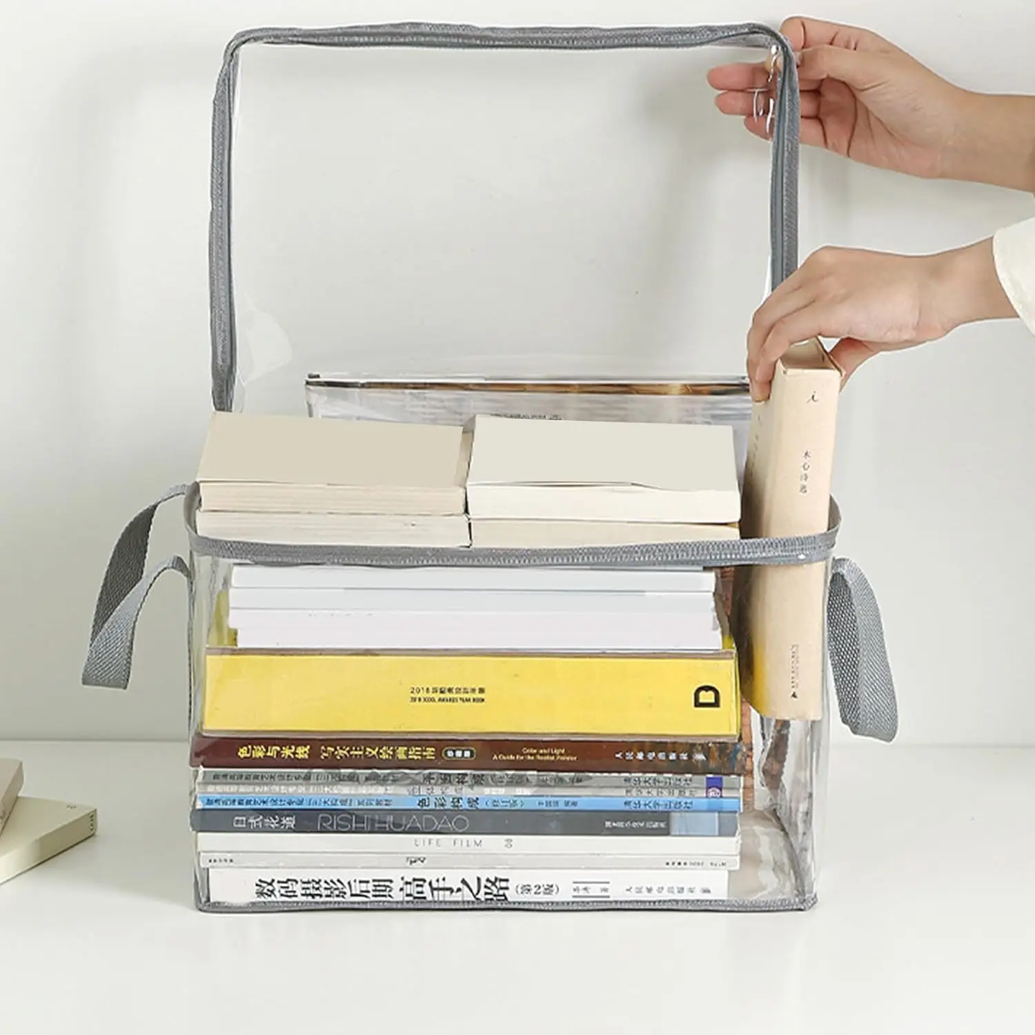 صندوق تخزين قابل للطي، منظم كتب وألعاب مقاوم للماء، حقيبة تخزين ملابس شفافة للاستخدام المنزلي #4