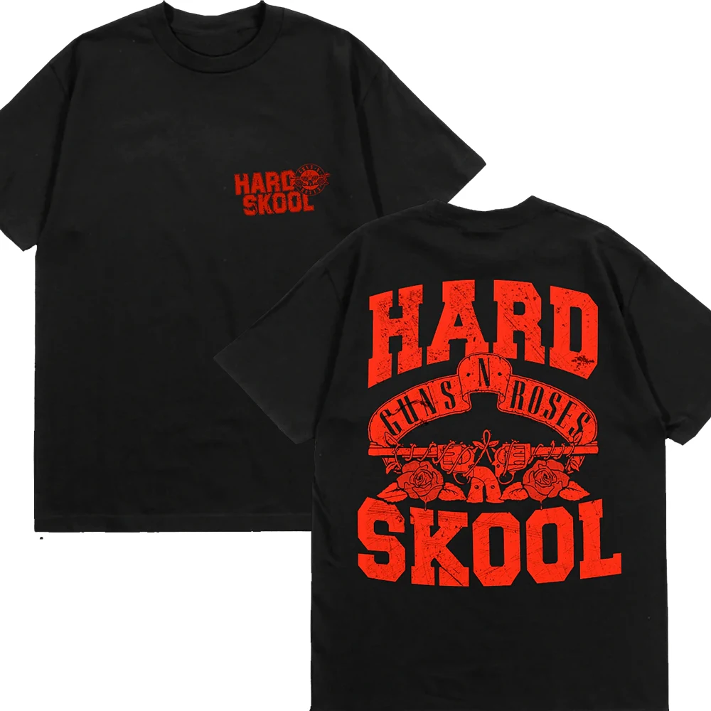 

Rock Guns'N 'Roses Band Print Cotton Crew Neck Short Sleeve T-Shirt Men's and Women's Same Summer High Street Harajuku Top